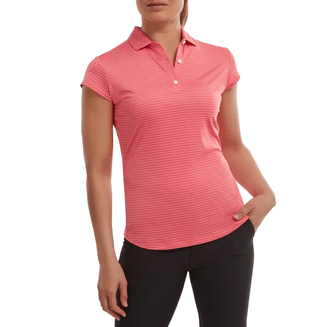 FootJoy Ladies Tonal Stripe Golf Polo Shirt 88458 2 FootJoy Ladies Tonal Stripe Golf Polo Shirt 88458 - Image 2
