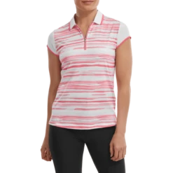 FootJoy Ladies Cap Sleeve Colour Block Lisle Golf Polo Shirt 88466 -FootJ Golf Shop FJ 88466 02