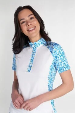 Green Lamb Ladies Katie Printed Golf Polo Shirt SG22919 9 Green Lamb Ladies Katie Printed Golf Polo Shirt SG22919 -FootJ Golf Shop Green Lamb Ladies Katie Printed Golf Polo Shirt SG 4