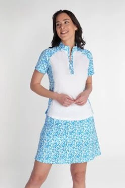 Green Lamb Ladies Katie Printed Golf Polo Shirt SG22919 8 Green Lamb Ladies Katie Printed Golf Polo Shirt SG22919 -FootJ Golf Shop Green Lamb Ladies Katie Printed Golf Polo Shirt SG 8