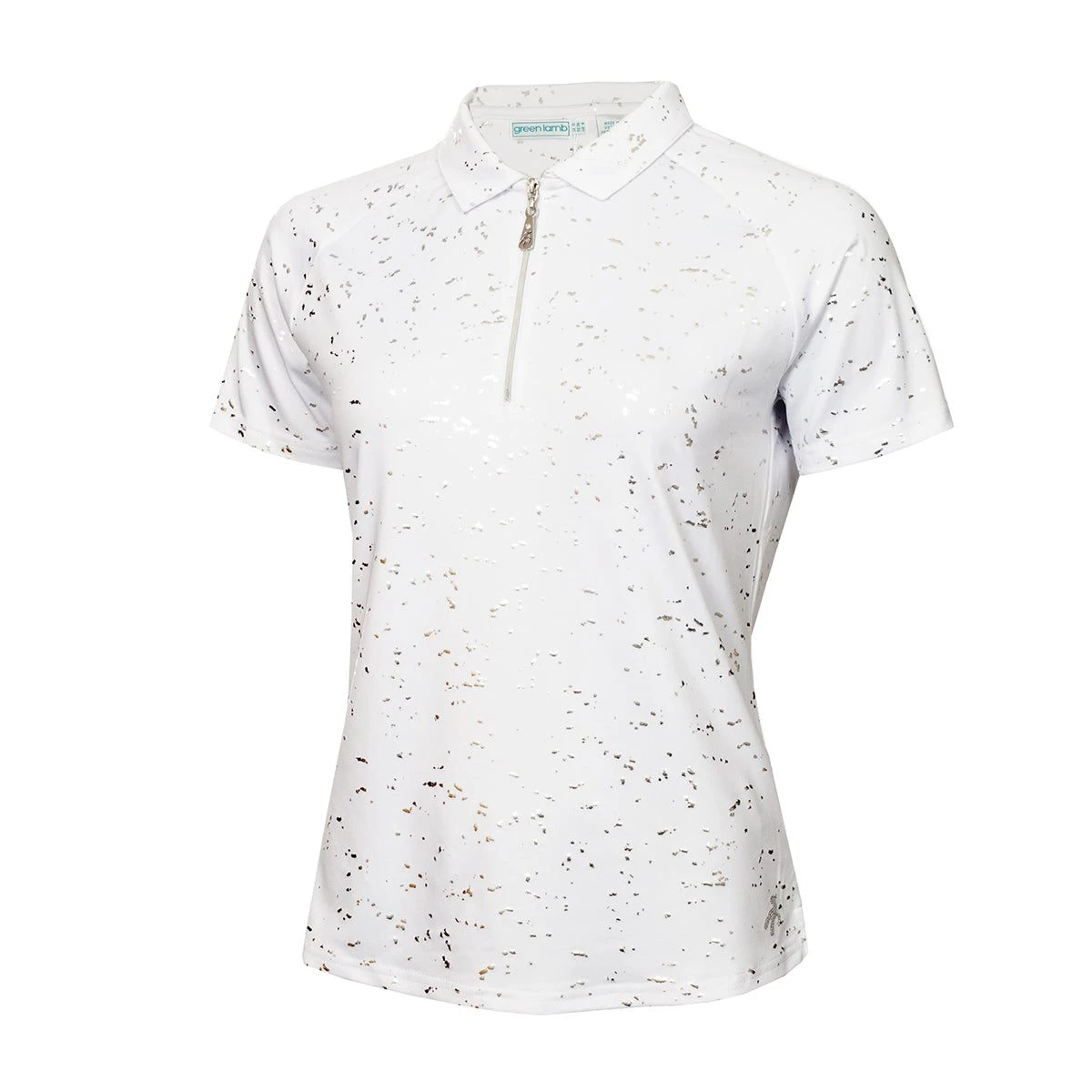 Green Lamb Ladies Katlynne Silver Foil Golf Polo Shirt SG22920 1 Green Lamb Ladies Katlynne Silver Foil Golf Polo Shirt SG22920