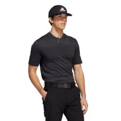 Adidas Statement Seamless Primeknit Golf Polo Shirt H61758 9 Adidas Statement Seamless Primeknit Golf Polo Shirt H61758 -FootJ Golf Shop H61758 7 APPAREL OnModel WalkingView white