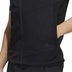 Adidas Hooded Full Zip Golf Vest HF6566 -FootJ Golf Shop HF6566 9 APPAREL OnModel DetailView2 white