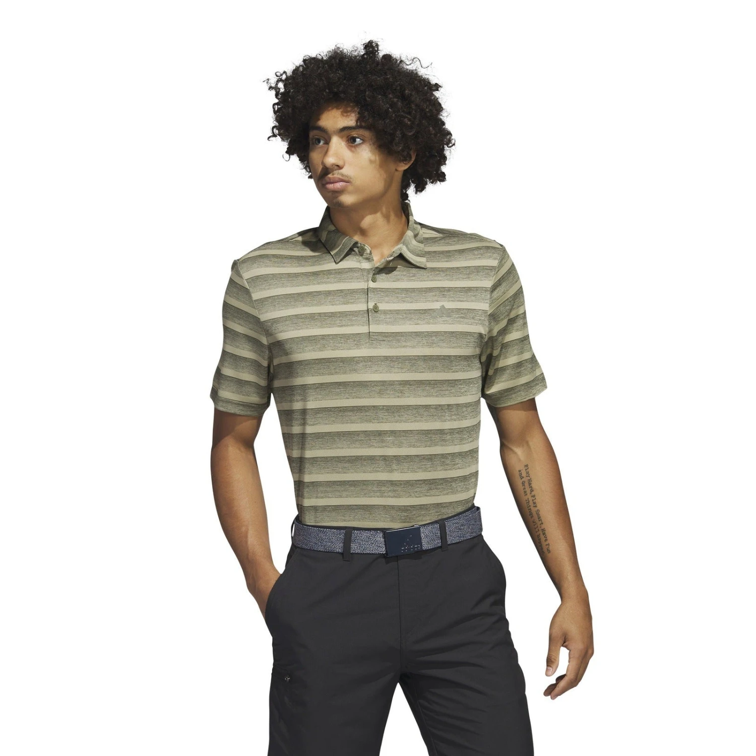 Adidas 2-Colour Stripe Golf Polo Shirt HR8007 2 Adidas 2-Colour Stripe Golf Polo Shirt HR8007 - Image 2