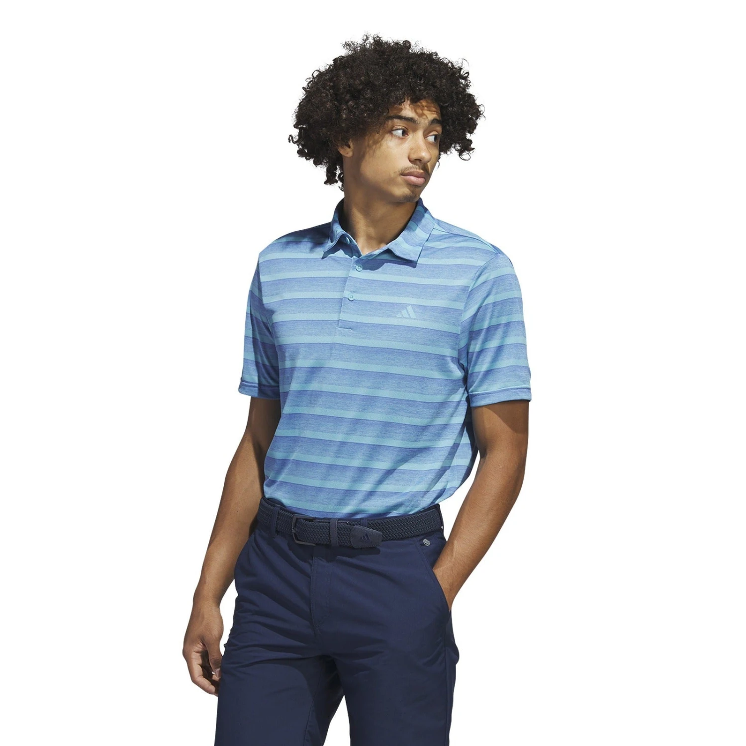 Adidas 2-Colour Stripe Golf Polo Shirt HR8009 2 Adidas 2-Colour Stripe Golf Polo Shirt HR8009 - Image 2