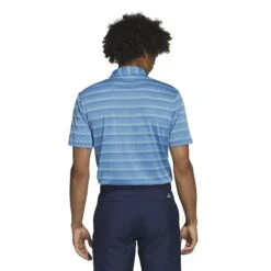 Adidas 2-Colour Stripe Golf Polo Shirt HR8009 7 Adidas 2-Colour Stripe Golf Polo Shirt HR8009 -FootJ Golf Shop HR8009 5 APPAREL OnModel BackView white