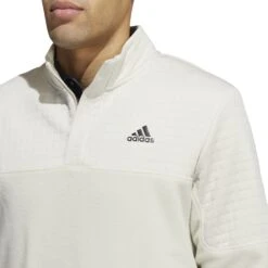 Adidas DWR Colourblock 1/4 Zip Golf Pullover HT3315 8 Adidas DWR Colourblock 1/4 Zip Golf Pullover HT3315 -FootJ Golf Shop HT3315 7 APPAREL OnModel DetailView1 white