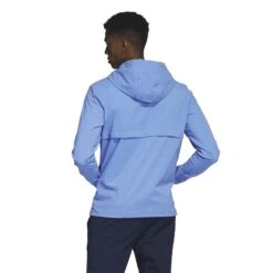 Adidas Ripstop 1/4 Zip Golf Hoodie HY5378 -FootJ Golf Shop HY5378 5 APPAREL OnModel BackView white