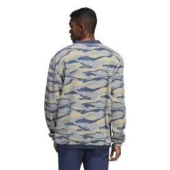 Adidas Texture Print Crew Neck Golf Pullover HF6525 -FootJ Golf Shop adidas Texture Print Crew Neck Golf Pullover HF6525 1