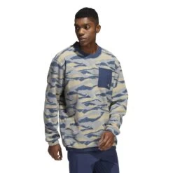 Adidas Texture Print Crew Neck Golf Pullover HF6525 -FootJ Golf Shop adidas Texture Print Crew Neck Golf Pullover HF6525 8